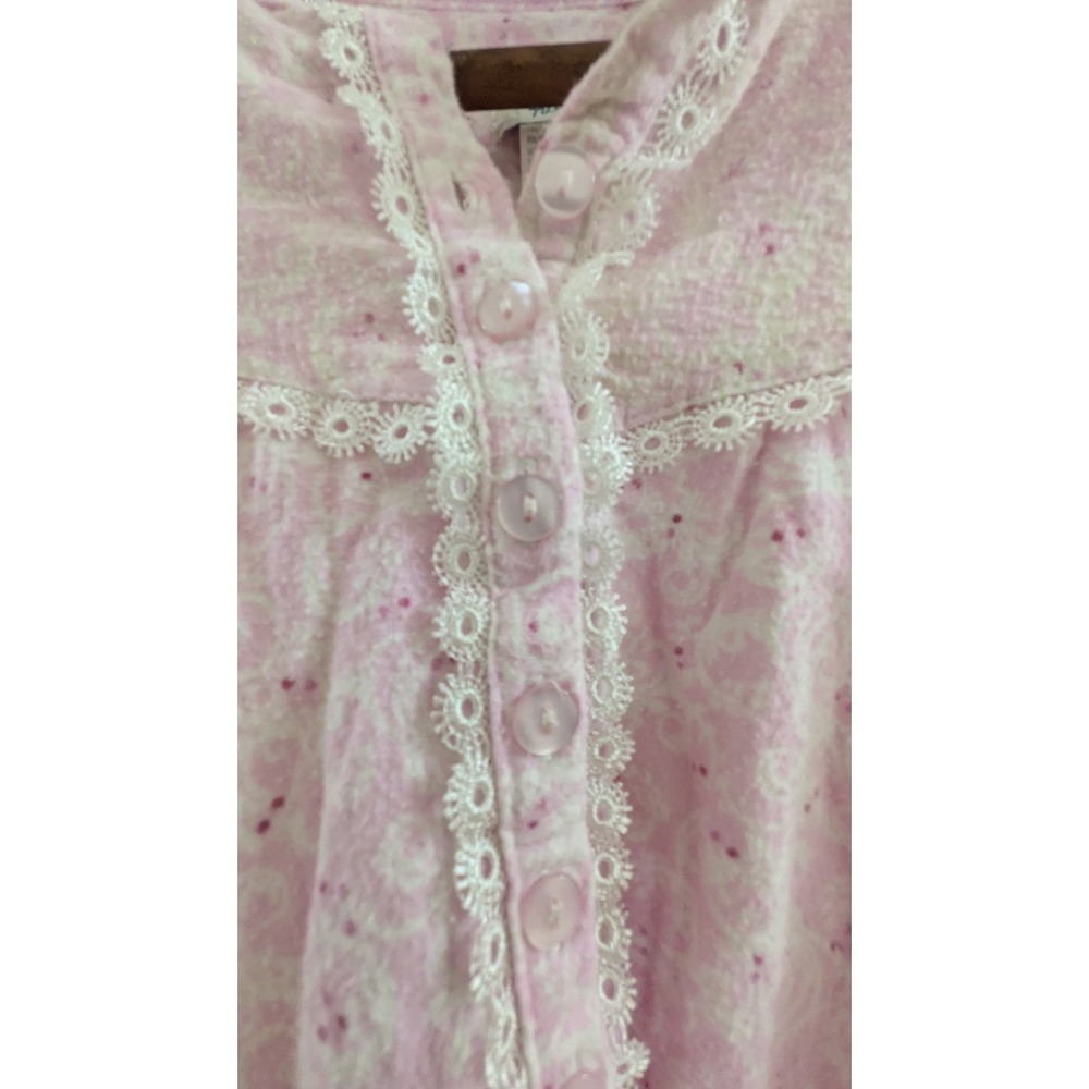 VTG Cabincore Cotton Flannel Ditsy Floral Nightgown Cottagecore Country Cozy Sm